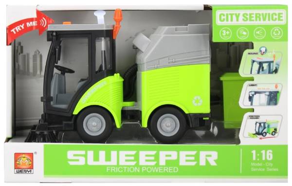 EASY TOYS la Spazzatrice Strada con Frizione e Luci 1:16