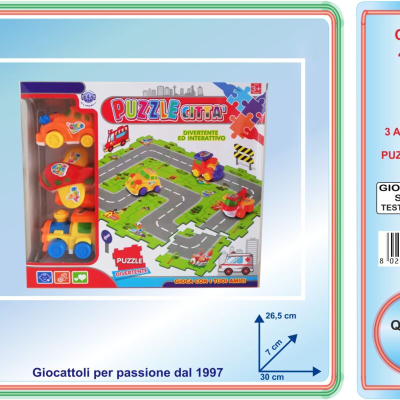 PISTA 3 AUTOMEZZI pazzle città