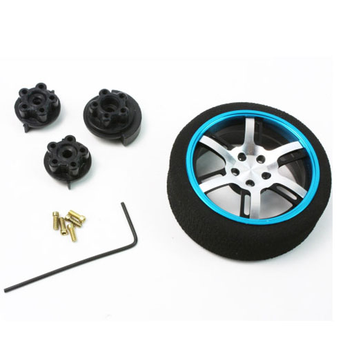 Volante per radiocomando in alluminio (BU) a 6 razze per Futaba/KO/Sanwa/Spektrum